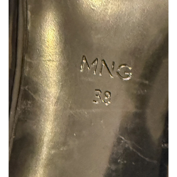 NEW MANGO MNG BLACK UPET POINTED PATENT LEATHER KITTEN HEEL HEELS SHOES 38 7.5 - Picture 9 of 9